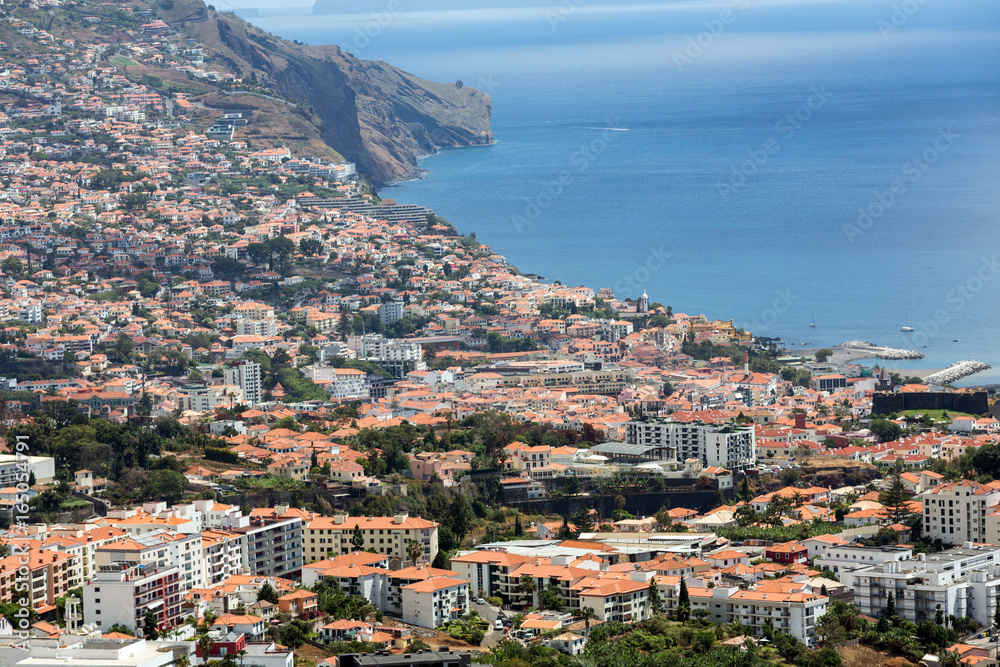 Fototapeta premium Panoramic view of Funchal on Madeira Island. Portugal