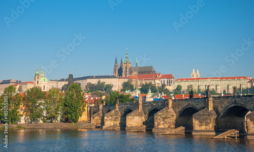 Ancient Prague. View of the Charles Bridge