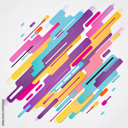 Abstraction modern style composition made of various rounded shapes in colorful. elements design, Vector