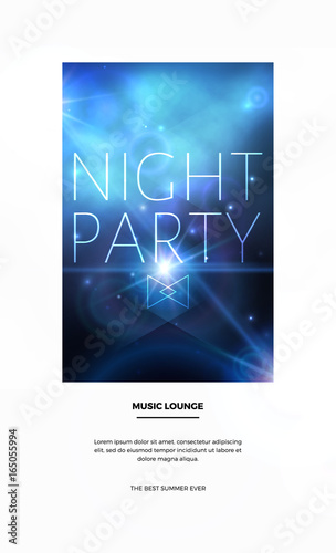 Vector space party flyer de...