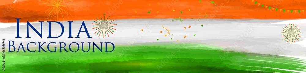 Abstract tricolor Indian flag watercolor background for Happy ...