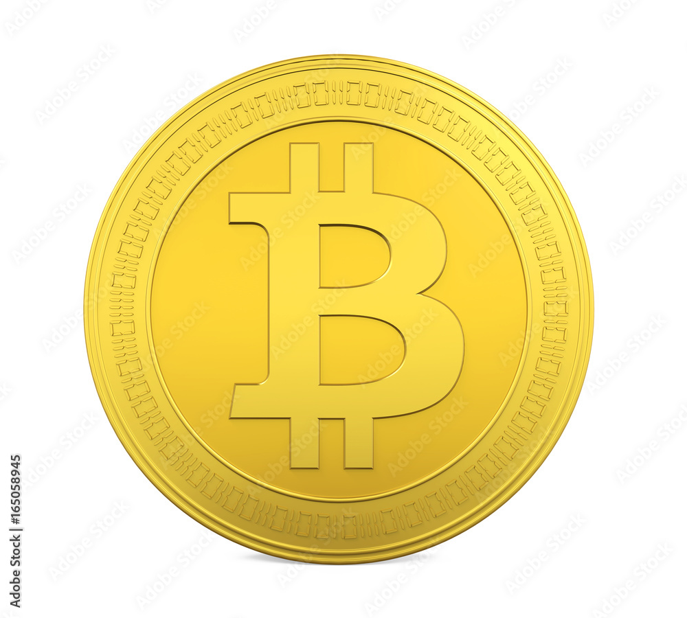 Golden Bitcoin Isolated Golden Bitcoin Isolated
