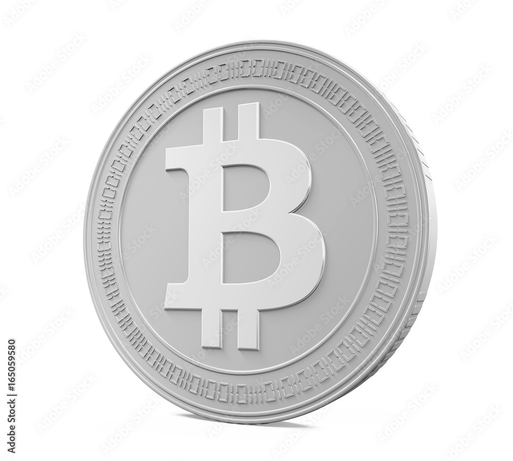 Silver Bitcoin Isolated Silver Bitcoin Isolated