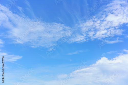 Beautiful white clouds and blue sky background