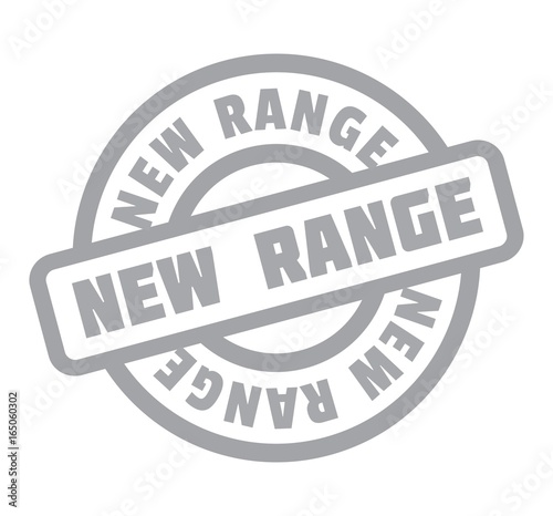 New Range rubber stamp. Grunge design with dust scratches. Effects can be easily removed for a clean, crisp look. Color is easily changed.
