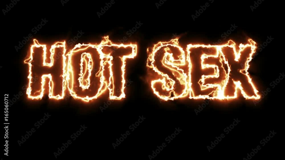 Text animation of the words HOT SEX burning on fire Stock Video  