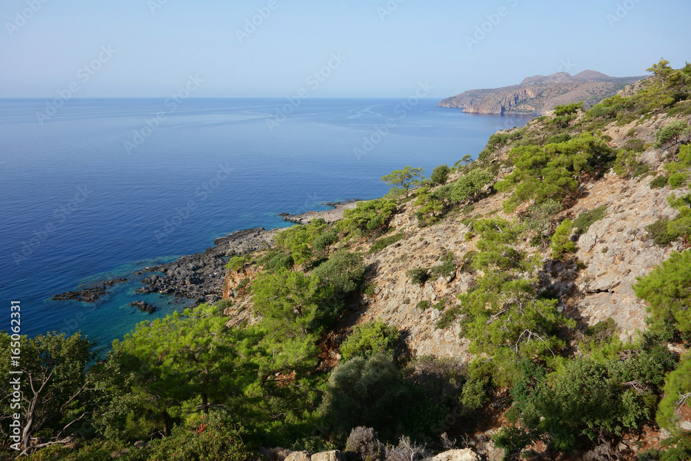Coastline between Sougia and Agia Roumeli, E4 European long distance hiking path, Crete, Greece