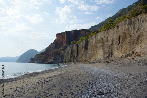 Coastline between Sougia and Agia Roumeli, E4 European long distance hiking path, Crete, Greece photo