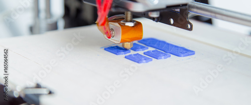 Obraz na płótnie Electronic three dimensional plastic printer during work , 3D , printing.
