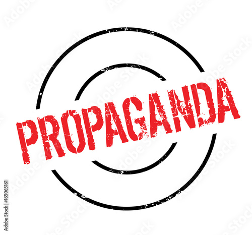 Propaganda rubber stamp. Grunge design with dust scratches. Effects can be easily removed for a clean, crisp look. Color is easily changed.