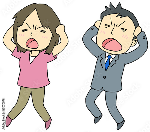 失敗　叫ぶ　男女