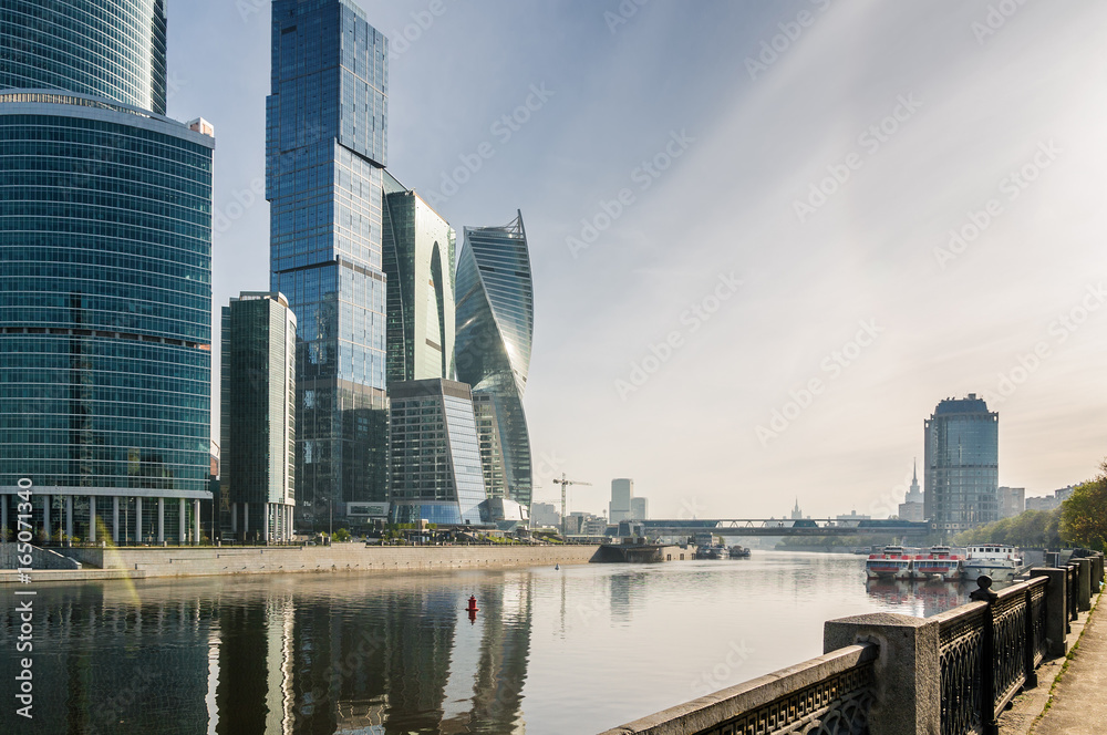 Fragment of Moscow-City - International Business Center, Moscow , Russia.