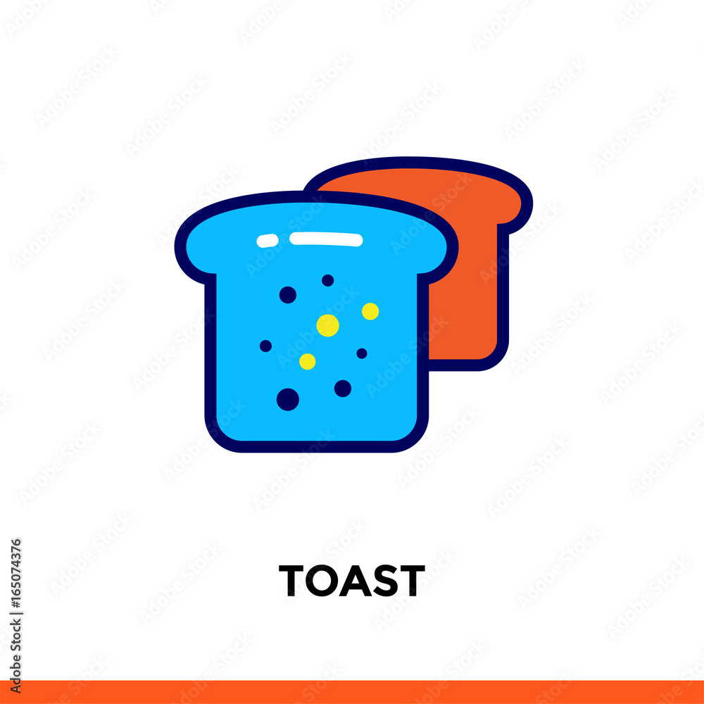 Outline TOAST icon. Vector pictogram suitable for print, website and presentation Outline TOAST icon. Vector pictogram suitable for print, website and presentation