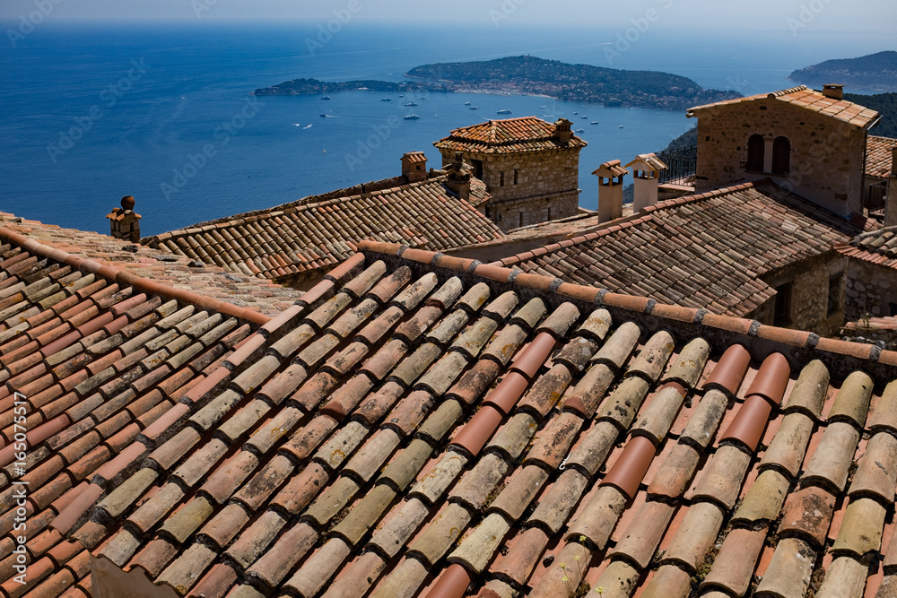 France, Côte d'Azur,  Èze - rooftops