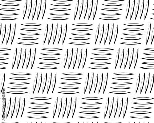 Metal corrugated sheet with oblique incision for industrial floors and walls. Black and white.