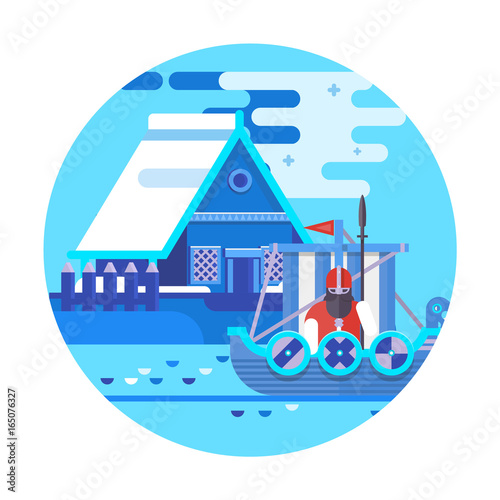 Norway country design template. World travel and showplace in Europe, European vacation collection.