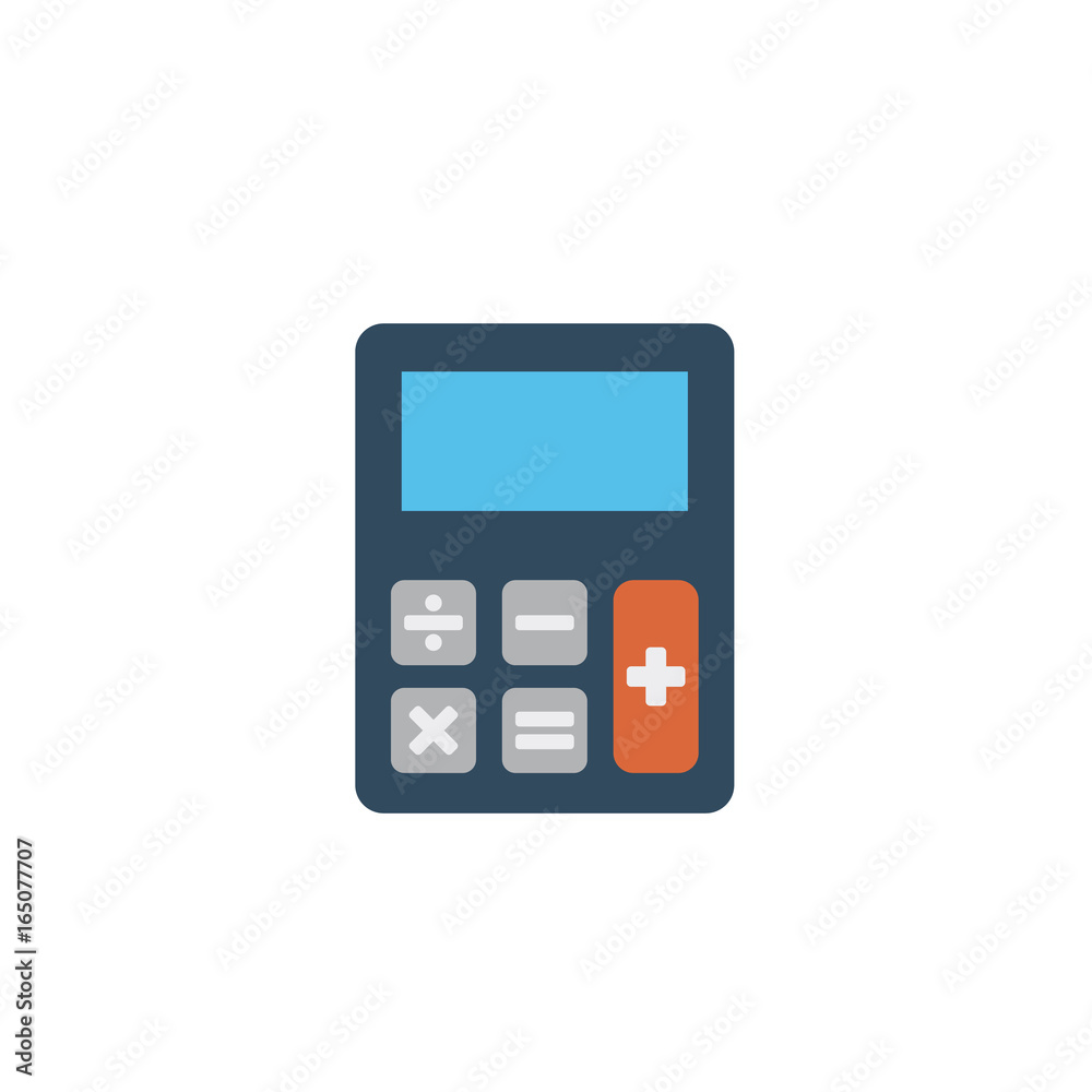 Simple flat style electronic calculator with buttons. Flat style icon. Vector illustration Simple flat style electronic calculator with buttons. Flat style icon. Vector illustration