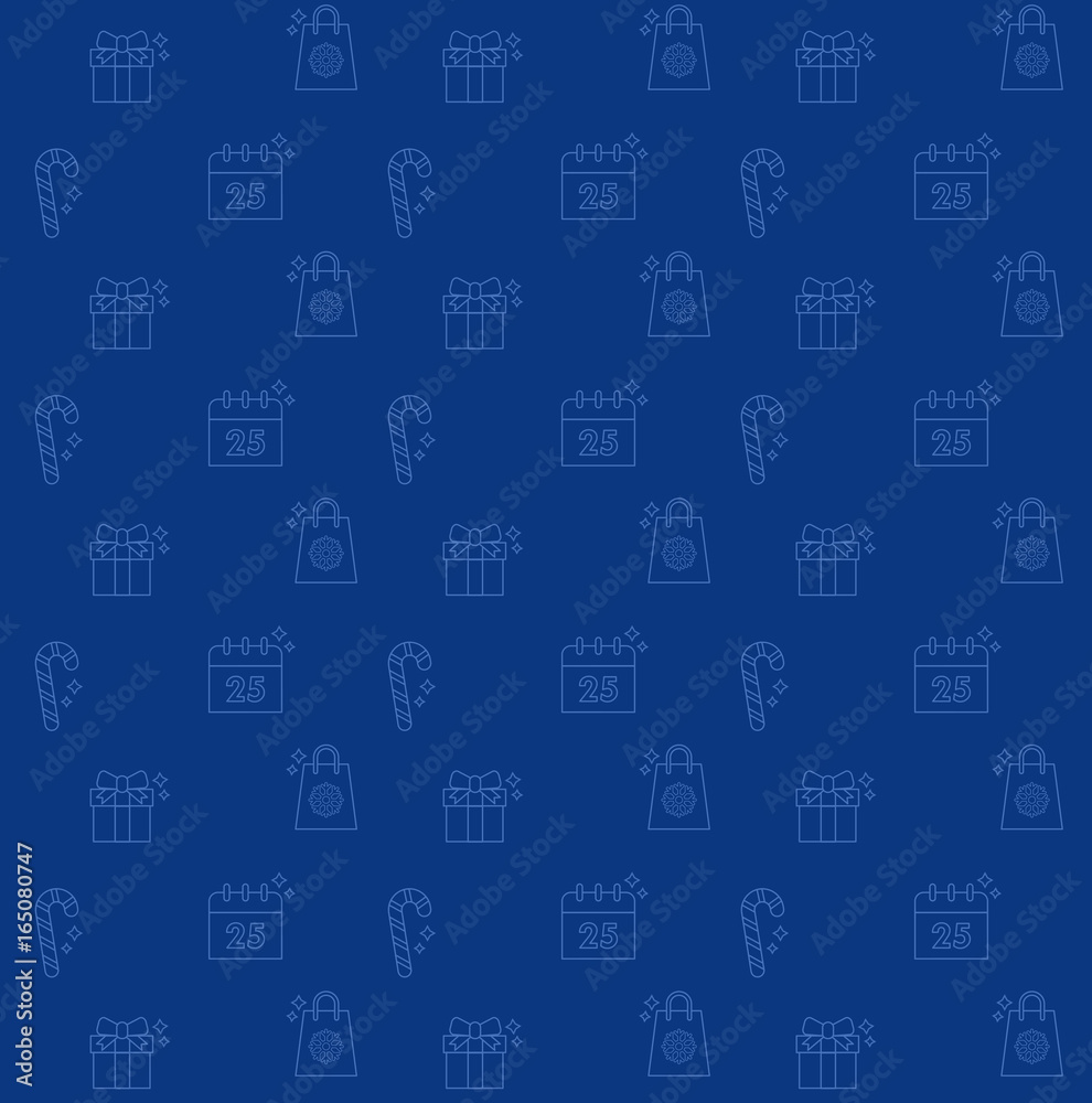 vector christmas pattern with linear icons vector christmas pattern with linear icons