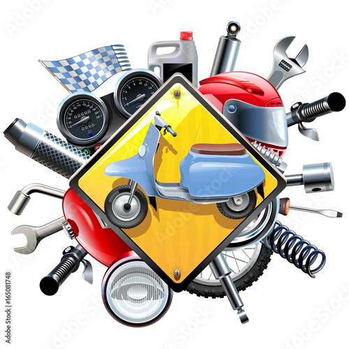 Vector Motorcycle Spares with Scooter