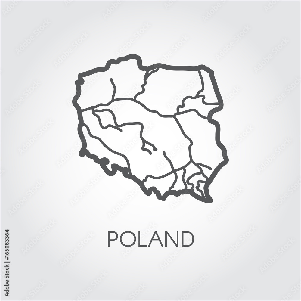 Poland map outline - smooth country shape map vector Stock Vector Image &  Art - Alamy