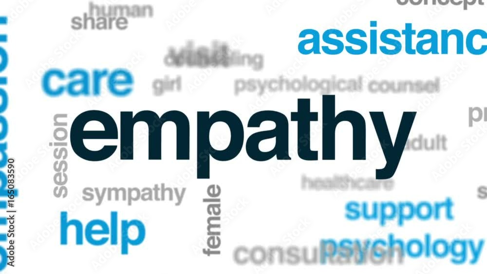 Empathy animated word cloud, text design animation. Empathy animated word cloud, text design animation.