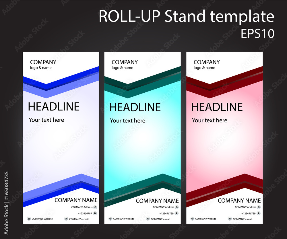 Roll-up banner template, vector