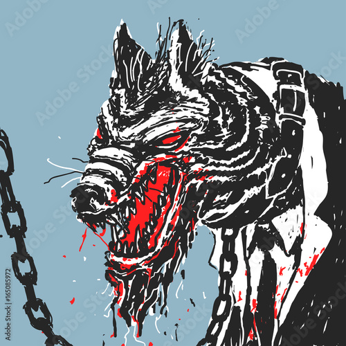 Werewolf In a suit Vector Illustration