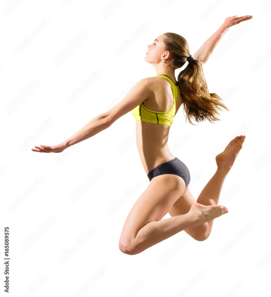 Fototapeta premium Girl beach volleyball player (ver without ball)