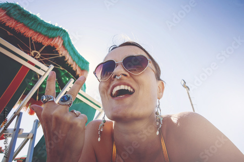 Happy girl on the beach