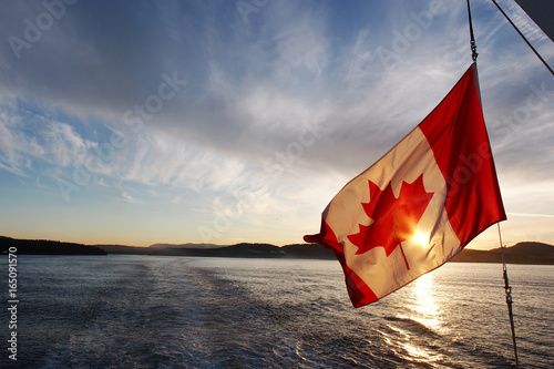 Canada flag on the boat