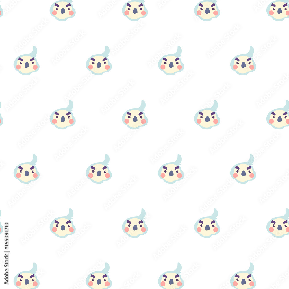 Vector seamless pattern with parrot. 
