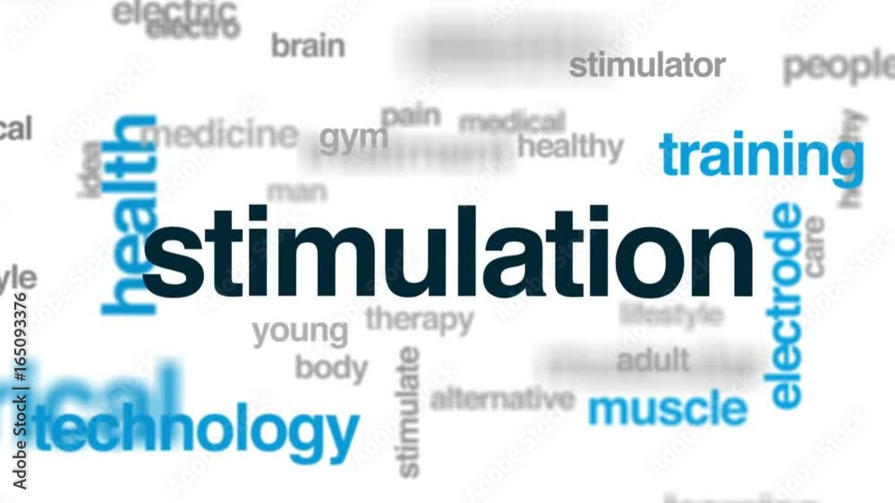 Stimulation animated word cloud, text design animation. Stimulation animated word cloud, text design animation.