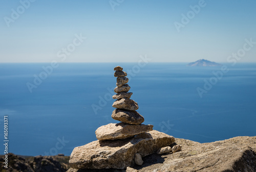 Pebbles with at view to Montecristo Island
