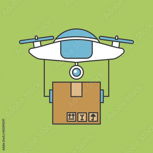 Drone send correspondences icon vector illustration design graphic