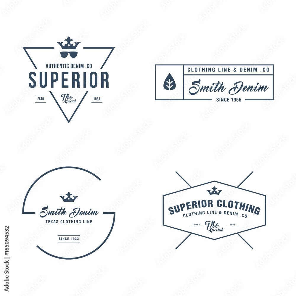 Classical Denim Jeans Typography Emblems Stock Vector - Illustration of  quality, label: 83220412
