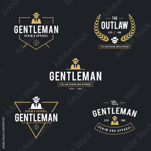Vintage Gentleman suit badge and label