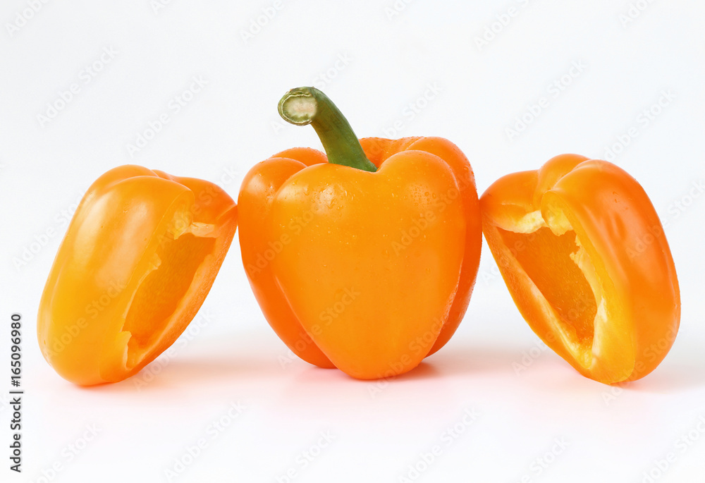 orange pepper isolated on white background
