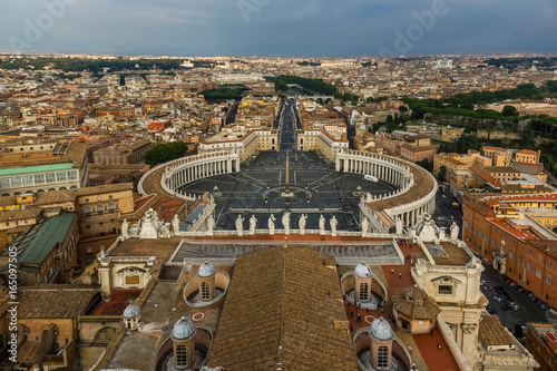 View on the Saint Peter`s Square (Piazza San Pietro) in Vatican, Rome, Italy