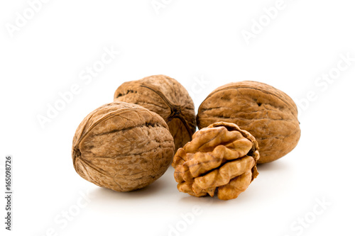 Walnuts on a white isolated