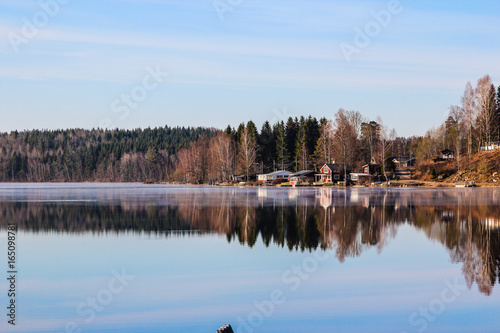 Stimmung am See bei Vimmerby in Schweden photo