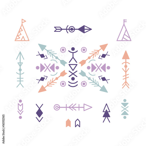 Vector Aztec Ethnic Ornament Elements