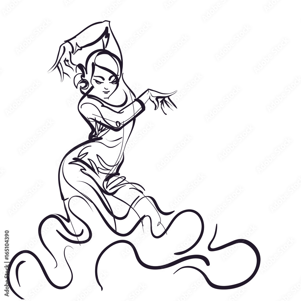 Flamenco Dancer in expressive impressive pose Flamenco Dancer in expressive impressive pose