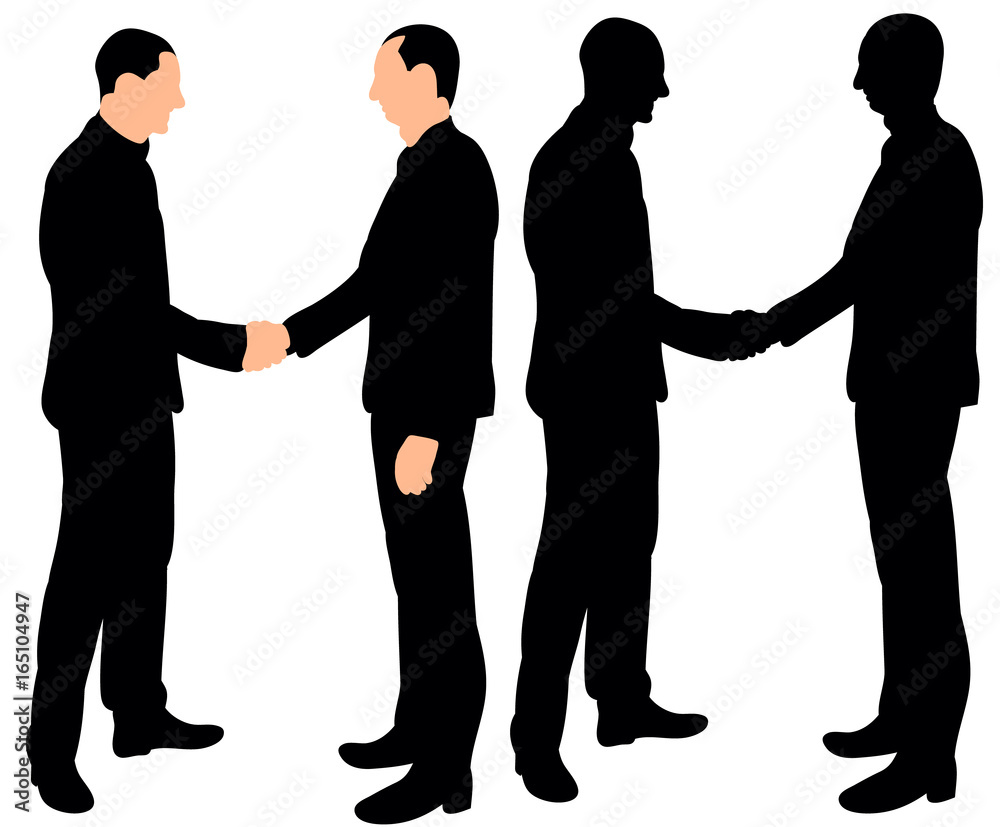 silhouette of a man handshake