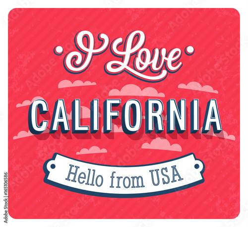 Vintage greeting card from California - USA.