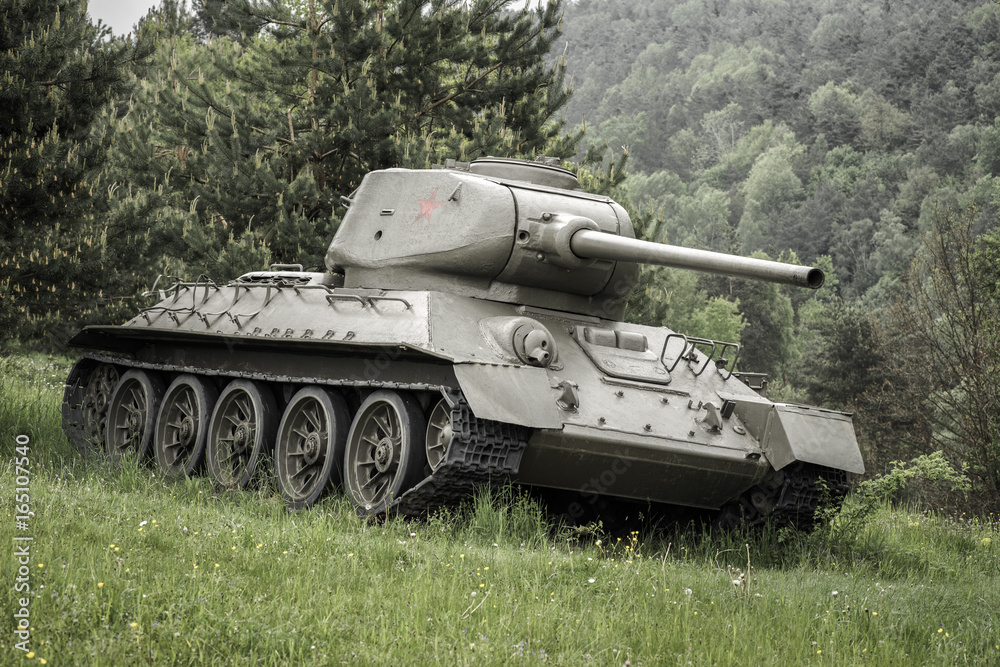 Soviet tank T-34 from World War II, Slovakia Soviet tank T-34 from World War II, Slovakia