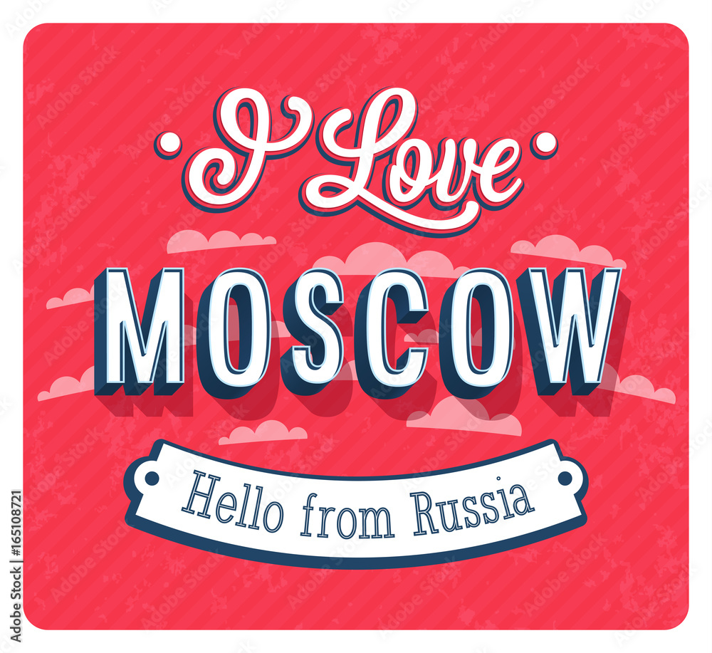 Obraz premium Vintage greeting card from Moscow - Russia.