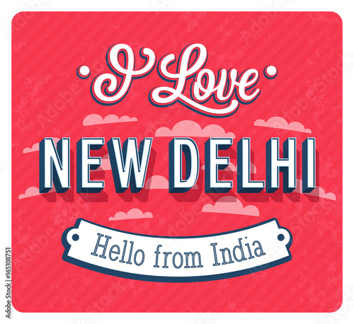 Vintage greeting card from New Delhi - India.