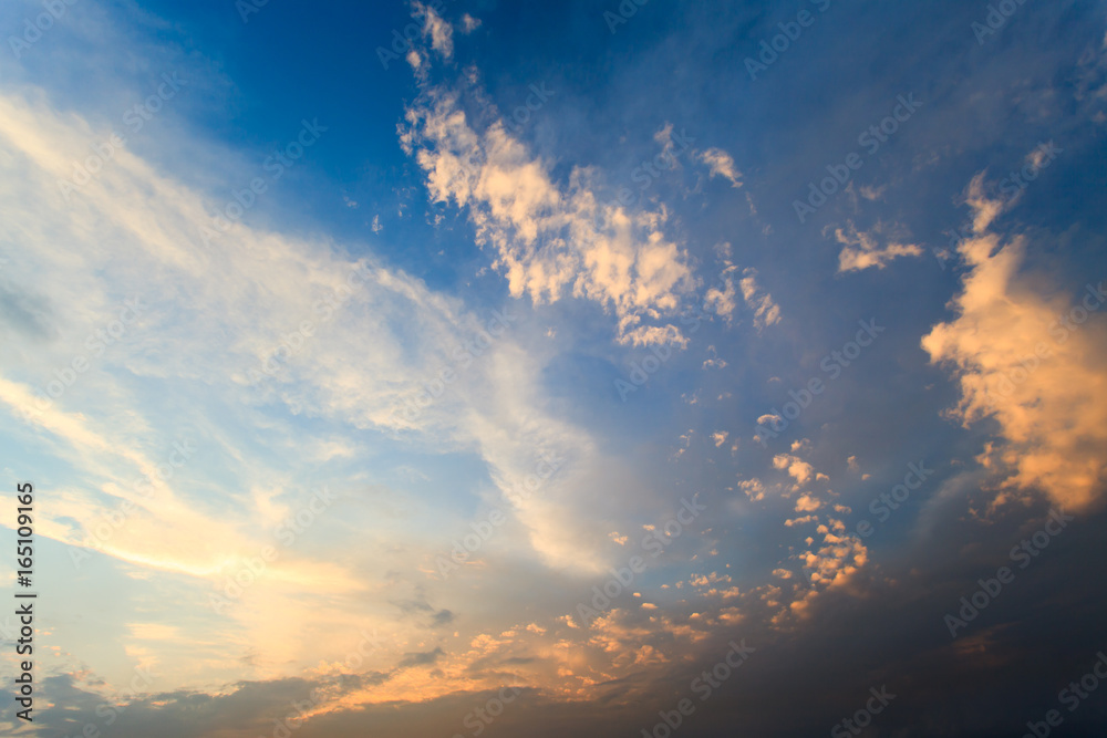 colorful dramatic sky with cloud at sunset colorful dramatic sky with cloud at sunset