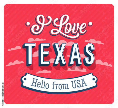 Vintage greeting card from Texas - USA.