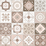 Design of decorative tiles. Vector seamless pattern.